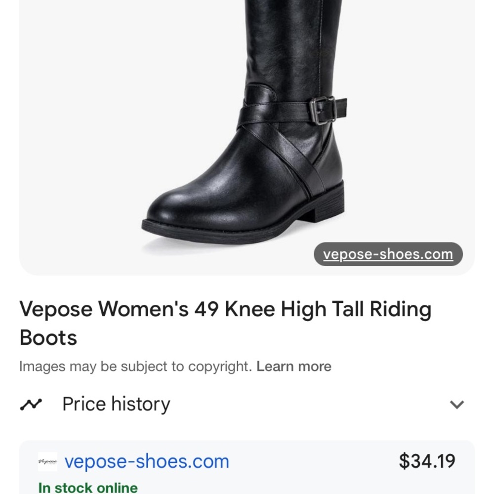 Vepose Women's Over the Knee Black Riding Boots-NWT